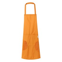 하트 패치 데일리 작업복 주방 앞치마, 오렌지, 1개