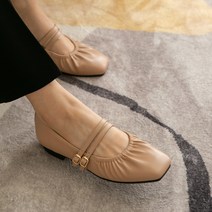 분홍코끼리 쫀득몰드창 샬롯 주름밴딩 메리제인 슈즈 2cm