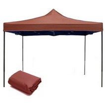 런웨이브 벨크로타입 접이식 캐노피 천막 2 x 2 m + 투명벽면 4면, 브라운, 1세트