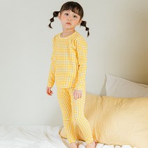 바오밥나무 아동용 멀티체크 후라이스 스판 상하의 세트