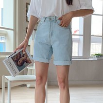 큐니걸스 여성용 155Line 5부커팅 난스판 데님팬츠 vol.392