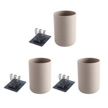 윈프라이스 칫솔 앤 양치컵 걸이 세트, 브라운, 3세트