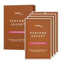 쿤달 시그니처 퍼퓸 옷장 방향제 본품 라비앙로즈향, 20g, 4개