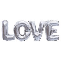 파티짱 LOVE 대문자 풍선세트 65cm, 실버, 1세트