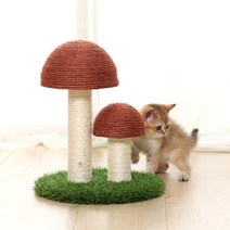 딩동펫 고양이 머쉬룸 기둥형 스크래쳐, 브라운, 1개
