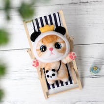 아트조이 DIY 양모펠트 키트, 1세트, 판다 고양이