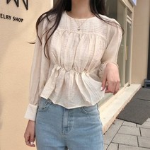 체리체리 벚꽃 셔링 블라우스