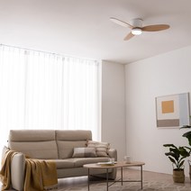 스피아노 샌디 미니 LED DC 우드 실링팬 107cm SCF-SW52070L, 화이트(바디), 내츄럴(날개)
