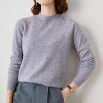 유니제이 여성용 에스던 반 하프넥 데일리 니트티