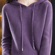 솔레일 여성용 포근한 골지 루즈핏 후드 니트