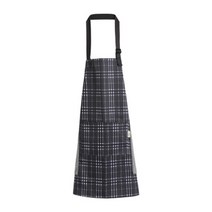 빈티지 체크 데일리 작업복 주방 앞치마, 블랙, 1개