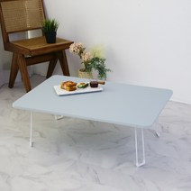 트리팜 PET 무광 오브제 라운드 접이식테이블 특대형 900 x 600 mm, 스카이블루