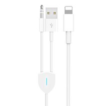 에이링크 쉴드 멀티케이블 USB AUX / 8핀 1.2m, 화이트, 1개