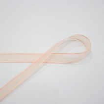 오간디 리본끈 15mm, 살구, 45.72m