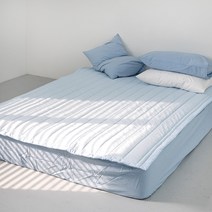 믹스앤매치 데이 코튼 고정밴딩 40수 침대 패드, 스카이블루