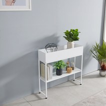 하우스틸 철제 플랜트박스 2단 콘솔 700 x 700 x 210 mm, 화이트