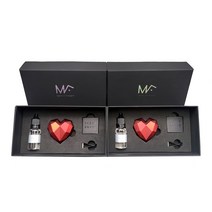 엠퓨처 차량용 하트 방향제 매트 레드 2p + 오일 15ml x 2p + 3cm 클립 2p + 오일솜 2p, 오일(에어프릴프레쉬), 1세트
