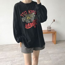 빈티지 타이거 일러스트 빅사이즈 임산부 맨투맨