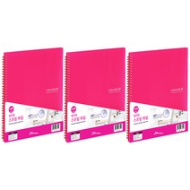 에코청운 칼라칩 스프링화일 40매 A4, 분홍, 3개