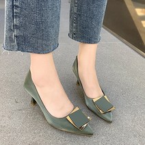 여성용 패션 스퀘어 장식 포인트 스틸레토 하이힐 7cm