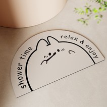 센스팟 규조토 반달 발매트 2p, 화이트 토끼