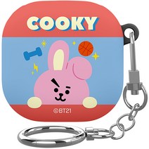 아이컬러즈 BT21 빼꼼 갤럭시버즈 2 프로 라이브 호환 슬림 케이스, 쿠키