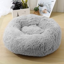 JW 반려동물 장모 마약 도넛 방석, 그레이
