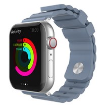 아이노비아 AHASTYLE 애플워치 6 SE 5 4 스포츠 실리콘 스트랩 42 / 44 mm, 스카이 그레이