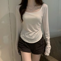 데이소이 여성용 밑단굴림 여리여리 긴팔 티셔츠