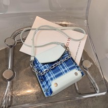 베닝 체크 체인 미니 크로스백