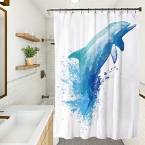 마켓에이 유니크 에니멀픽쳐 샤워커튼 YL008 180 x 200 cm, 1개, 멀티(혼합)컬러