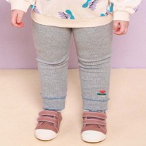 몰리멜리 여아용 물결 튤립 삼각 골지 레깅스