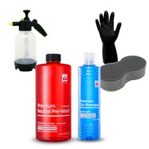 바인더 중성 프리워시 1L + 카샴푸 500ml + 세차용품 3종 세트, 1세트
