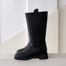 플랙슈 여성용 스퀘어 밴딩 첼시부츠 4cm