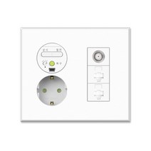 원하 Ti2 통신 콘센트 대기 1구 + CATV + RJ45 2구 무광 화이트 스노우, 1개