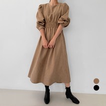 바블링브룩 여성용 피치 셔링 플레어 롱 원피스