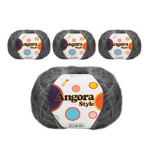 yarna 앙고라 스타일 뜨개실, 14 딥그레이, 4개