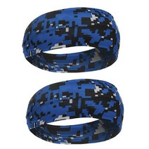 메이크스피드 스포츠 헤어밴드 2p, 디지털블루