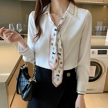 루나걸 캣 타이 블라우스