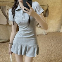 여성용 블랙101 줄리 플레어 슬림 미니 원피스 B235WF00610