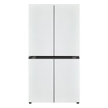LG전자 디오스 오브제컬렉션 4도어 냉장고 T873MWW012 870L 방문설치, 화이트(상), 화이트(하)