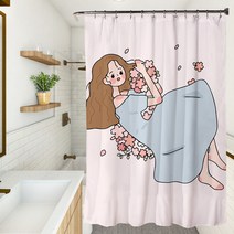 페어링 북유럽풍2 욕실 샤워 커튼 YL308 120 x 180 cm, 1개