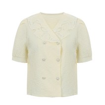 탱커스 더블 버튼 진주 블라우스