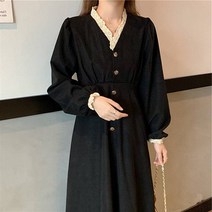 빅사이즈 빈티지 벨 플라워 임산부 롱 원피스 day314