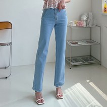 여성용 뒷트임 일자 와이드 데님 팬츠 L.LMWJ-6