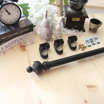 레인보우하우스 커튼 악세서리 찰스 커튼봉 커튼봉 10자, 블랙