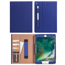 스냅케이스 캔버스북커버 가죽 케이스, 블루