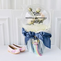 러블리팜 터지지 않는 매직 꽃풍선 보자기형 동백장미 25cm + LED조명 + 용돈홀더 10p + 용돈비닐 30p + 노리개 + 쇼핑백 + 레터링 시트지 기념일, 보자기형_동백장미_아이보리, 블랙