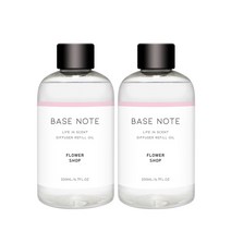 베이스노트 디퓨저 리필 오일 2p, 플라워샵, 200ml, 2개