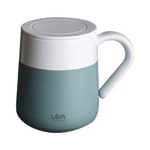 유카 보온보냉 이중진공 뚜껑 머그컵 300ml, 그린, 1개